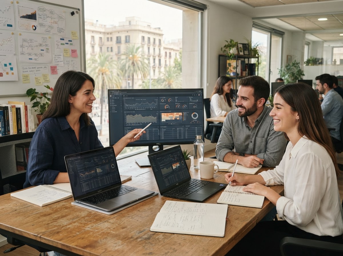 Trace.Expose.Act. — equipo técnico revisando modelos de análisis de datos a gran escala